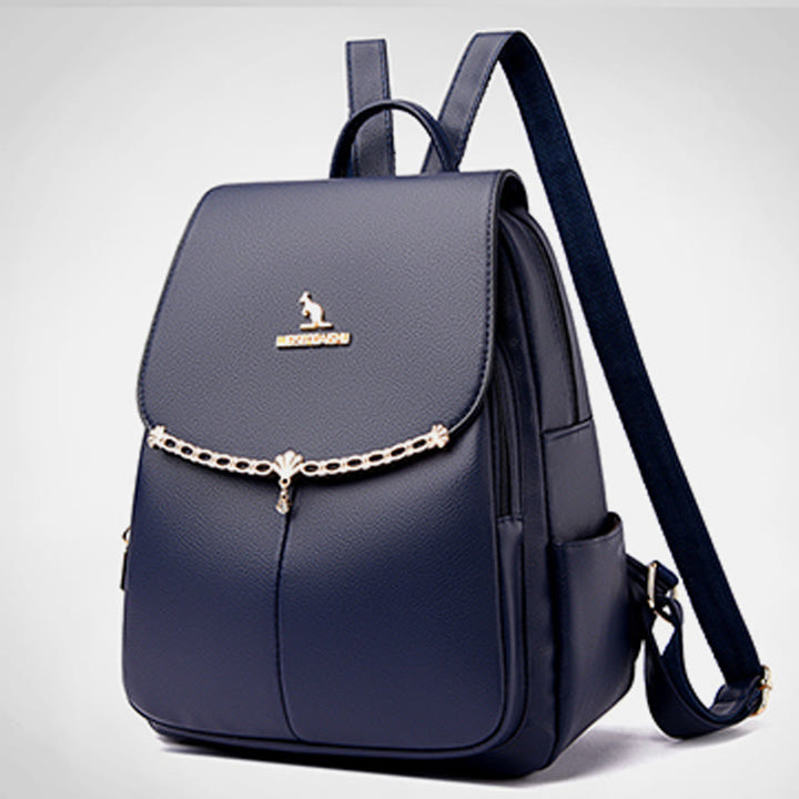 Lederrucksack für Damen, kurze Reise, einfacher, einfarbiger Tagesrucksack