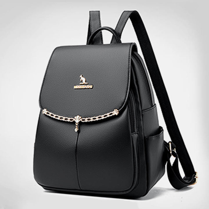 Lederrucksack für Damen, kurze Reise, einfacher, einfarbiger Tagesrucksack
