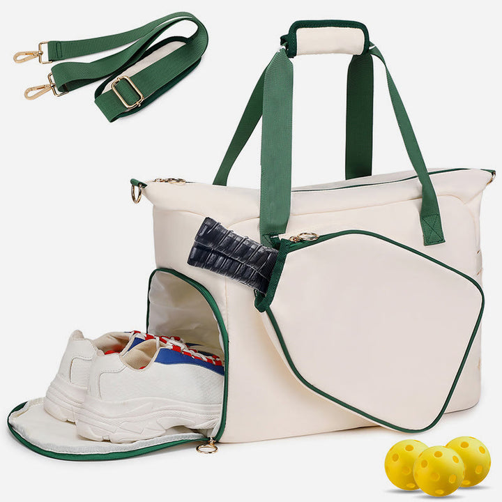 Große Umhängetasche mit Pickleball-Schläger und Schuhfach