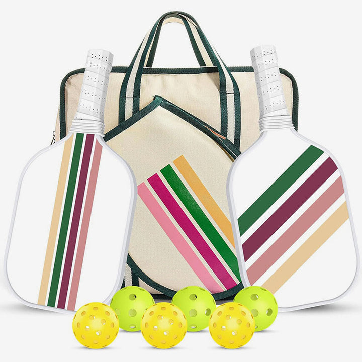 Stilvolle gestreifte Pickleball-Tragetasche mit verstellbarem Riemen als Umhängetasche