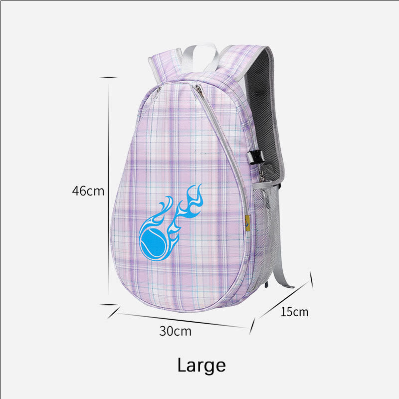 Tennisschläger-Rucksack mit Karomuster und Schuhfach