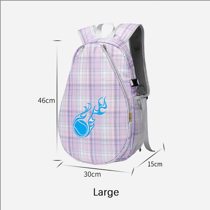 Tennisschläger-Rucksack mit Karomuster und Schuhfach