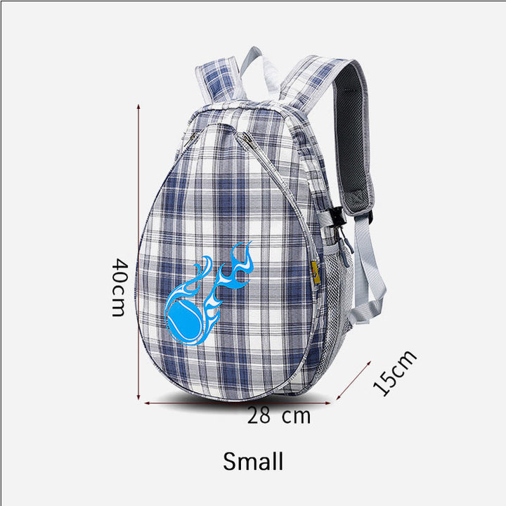 Tennisschläger-Rucksack mit Karomuster und Schuhfach