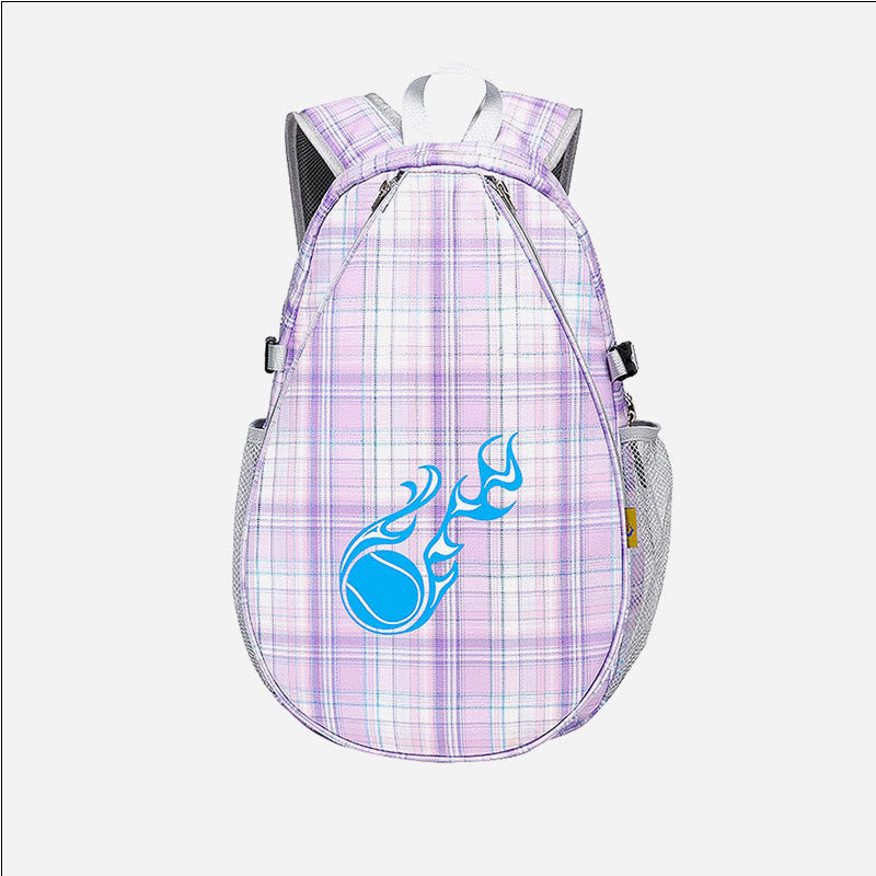 Tennisschläger-Rucksack mit Karomuster und Schuhfach