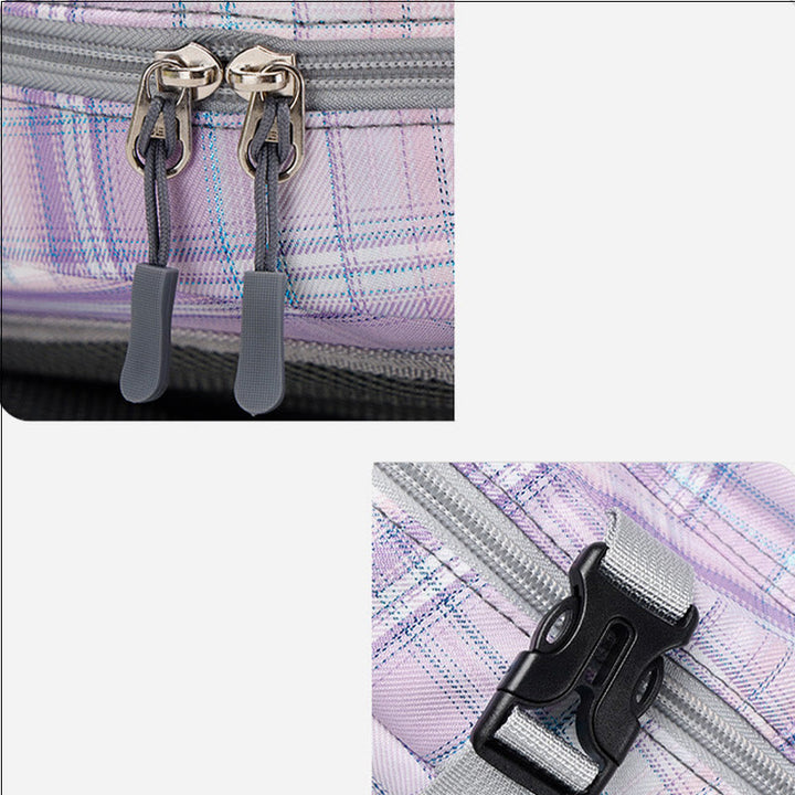 Tennisschläger-Rucksack mit Karomuster und Schuhfach