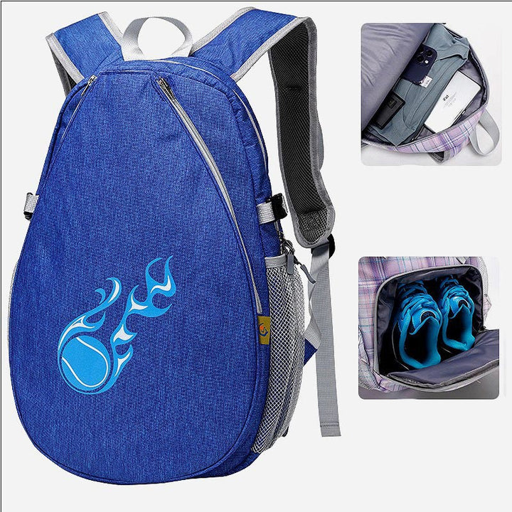 Tennisschläger-Rucksack mit Karomuster und Schuhfach