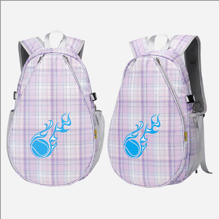 Tennisschläger-Rucksack mit Karomuster und Schuhfach