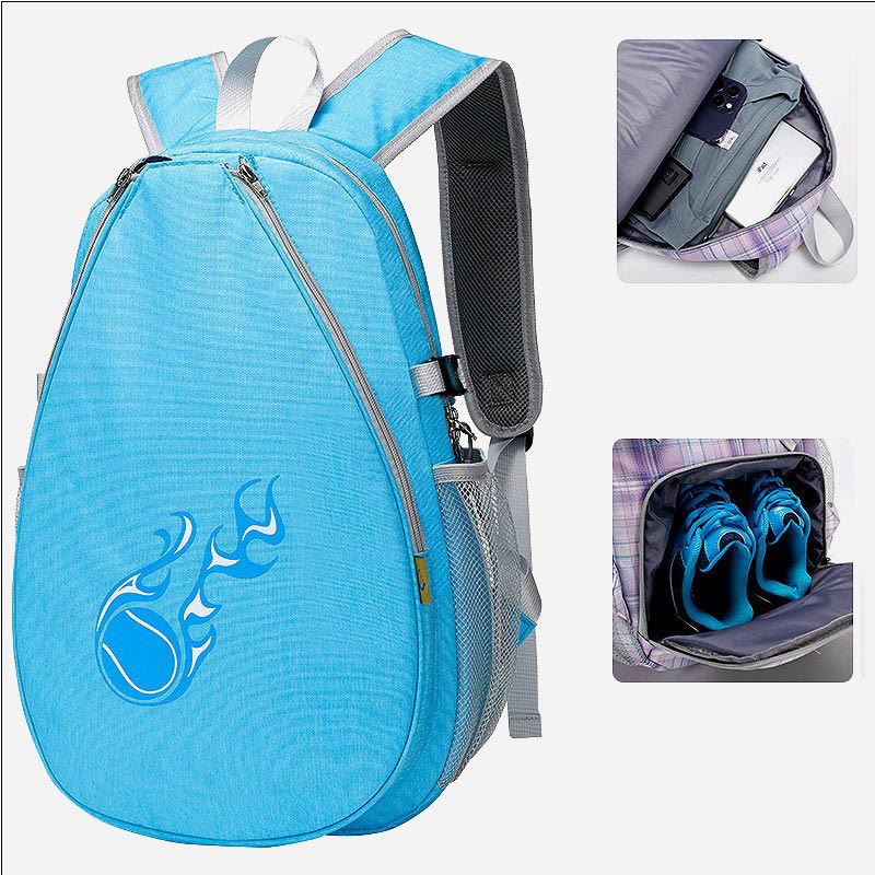 Tennisschläger-Rucksack mit Karomuster und Schuhfach