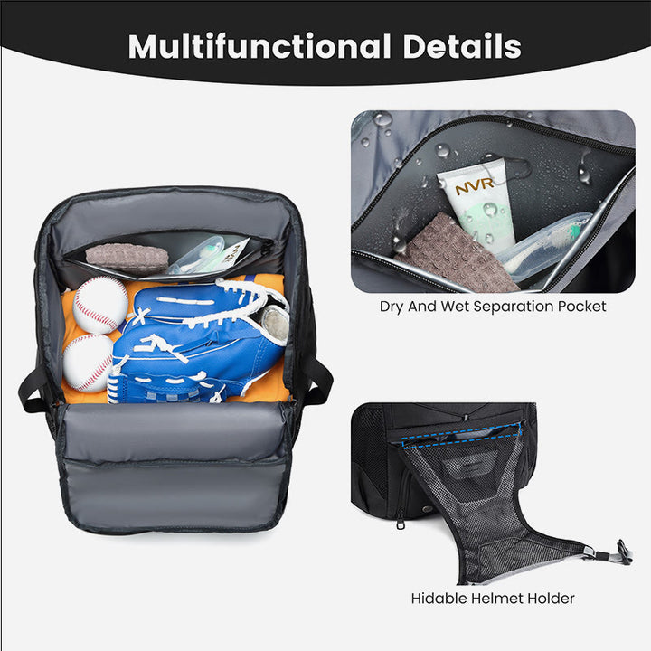 Baseball-Rucksack, Ausrüstungstasche, Softball-Schlägertasche mit Schuhfach