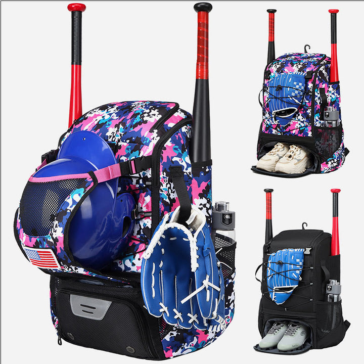 Baseball-Rucksack, Ausrüstungstasche, Softball-Schlägertasche mit Schuhfach