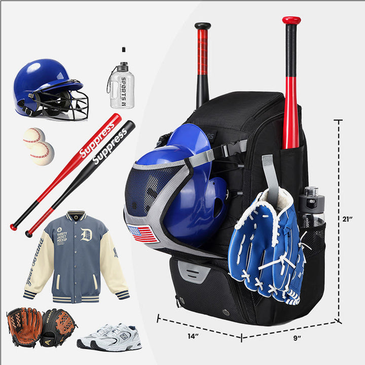 Baseball-Rucksack, Ausrüstungstasche, Softball-Schlägertasche mit Schuhfach