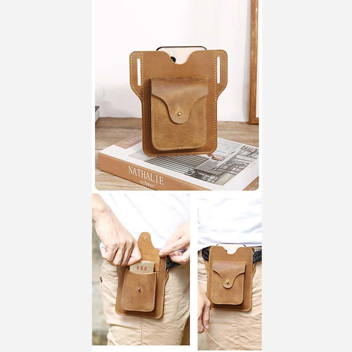 Handy-Holster aus echtem Leder, 6,5 Zoll, Gürteltasche für Handys, Hüfttasche mit Gürtelschlaufe 