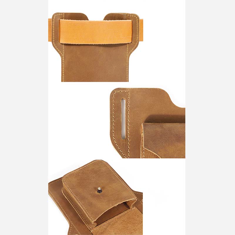 Handy-Holster aus echtem Leder, 6,5 Zoll, Gürteltasche für Handys, Hüfttasche mit Gürtelschlaufe 
