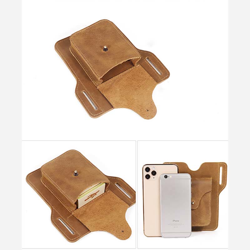 Handy-Holster aus echtem Leder, 6,5 Zoll, Gürteltasche für Handys, Hüfttasche mit Gürtelschlaufe 