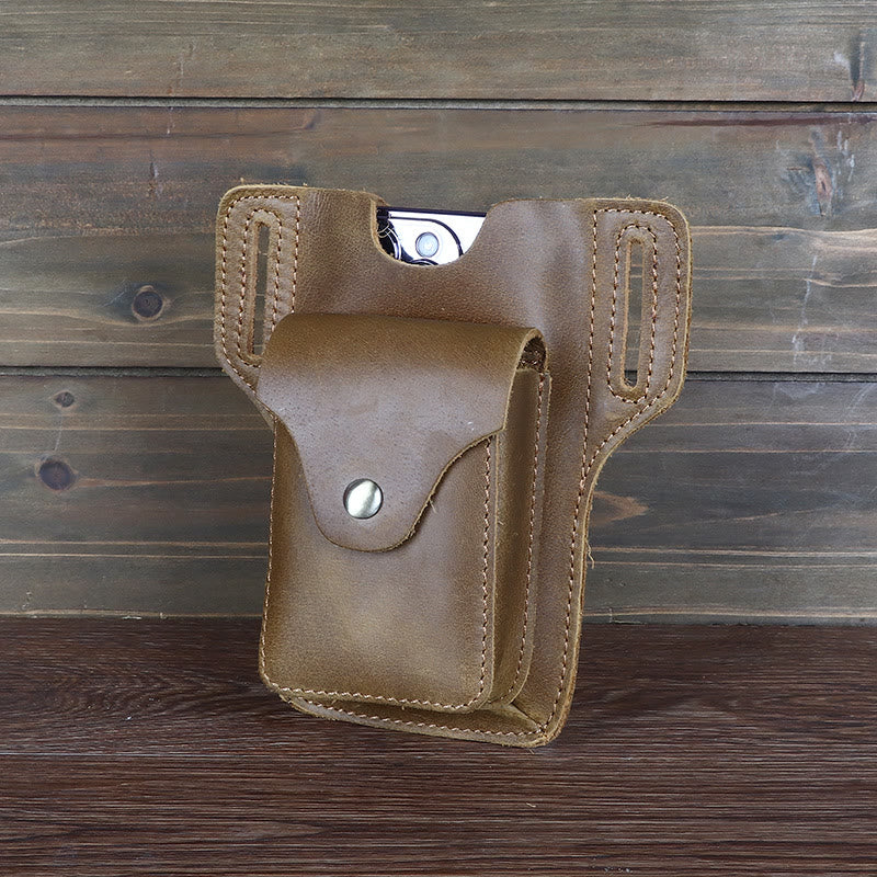 Handy-Holster aus echtem Leder, 6,5 Zoll, Gürteltasche für Handys, Hüfttasche mit Gürtelschlaufe 