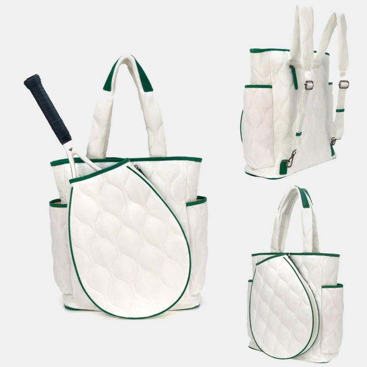 Gesteppte Tennisschläger-Umhängetasche, umwandelbarer Rucksack, Pickleball-Tasche