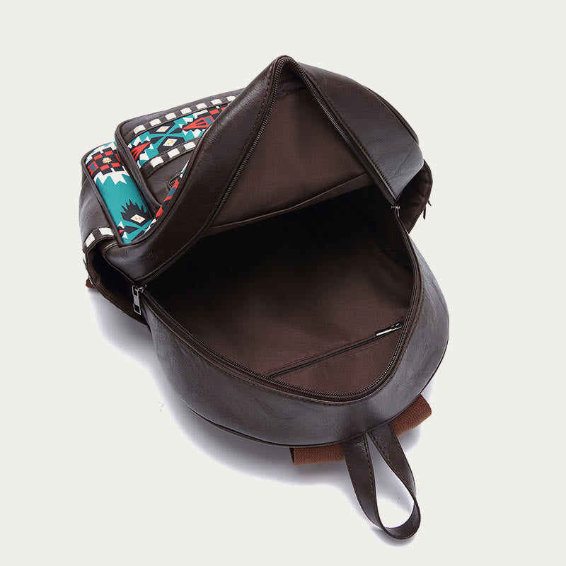 Kleiner Rucksack aus veganem Leder für Damen, Boho-Rucksack mit Quaste, Reise-Tagesrucksack