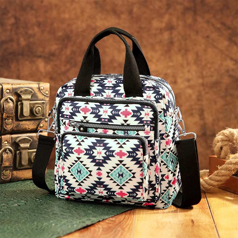 Boho Handtasche Umhängetasche Cabrio Rucksack leichte Nylon Geldbörse