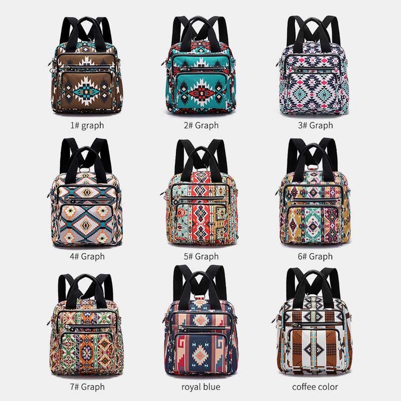 Boho Handtasche Umhängetasche Cabrio Rucksack leichte Nylon Geldbörse