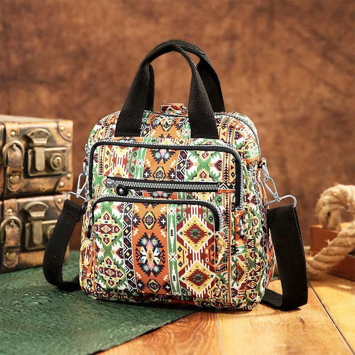 Boho Handtasche Umhängetasche Cabrio Rucksack leichte Nylon Geldbörse