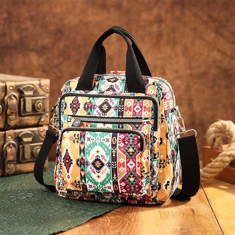 Boho Handtasche Umhängetasche Cabrio Rucksack leichte Nylon Geldbörse
