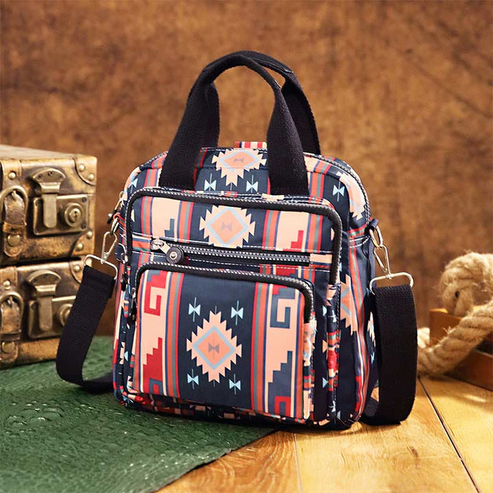 Boho Handtasche Umhängetasche Cabrio Rucksack leichte Nylon Geldbörse