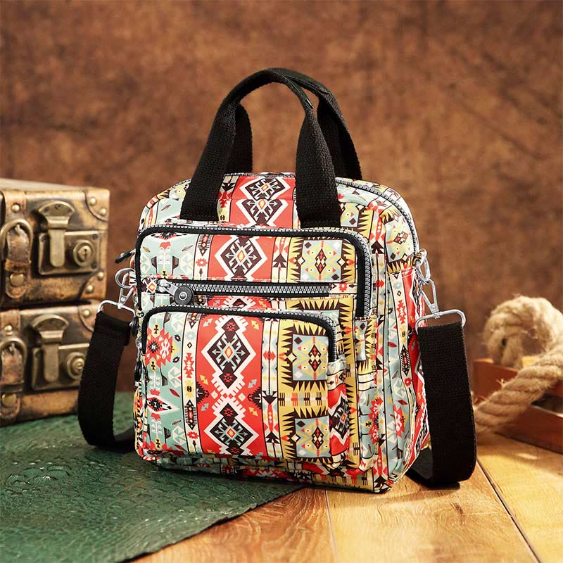 Boho Handtasche Umhängetasche Cabrio Rucksack leichte Nylon Geldbörse