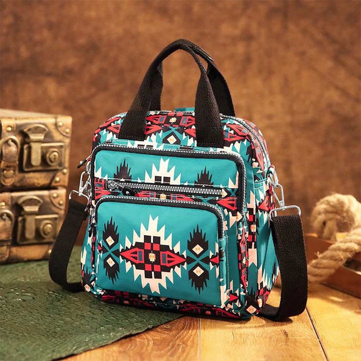 Boho Handtasche Umhängetasche Cabrio Rucksack leichte Nylon Geldbörse