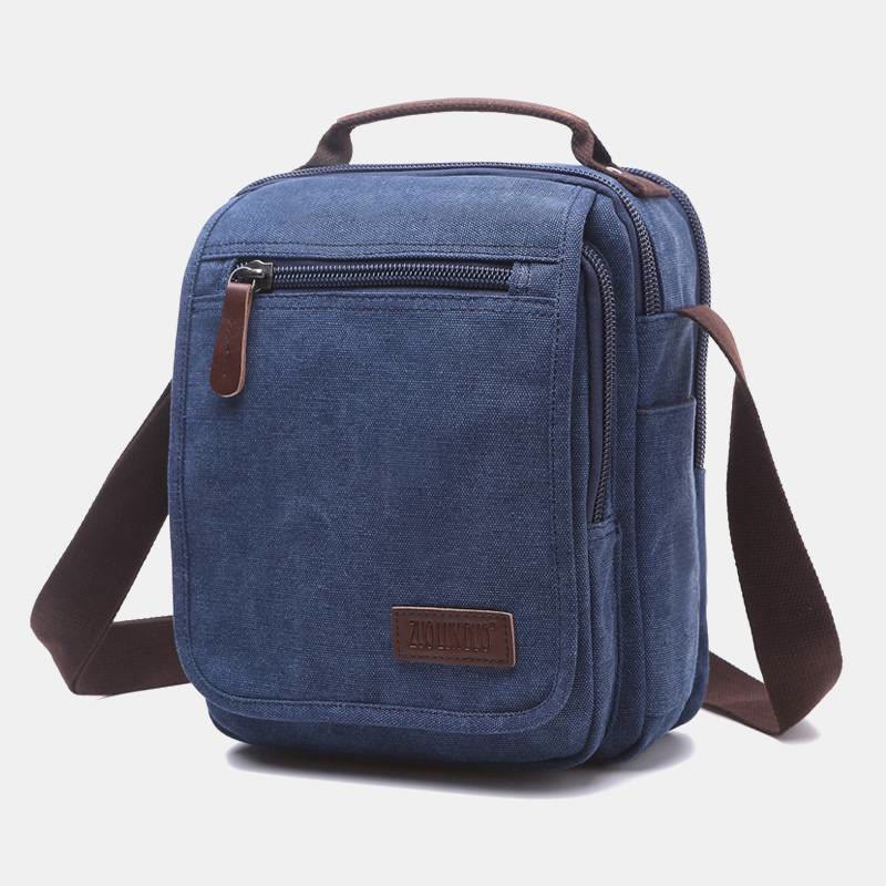 Retro Canvas Messenger Bag Multifunktionale Business Umhängetasche für Herren
