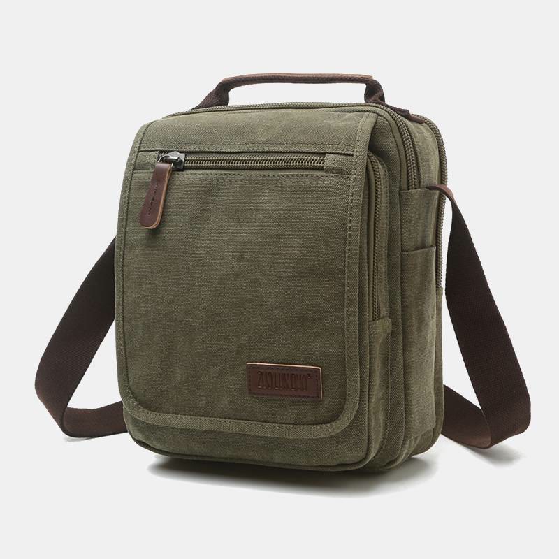 Retro Canvas Messenger Bag Multifunktionale Business Umhängetasche für Herren