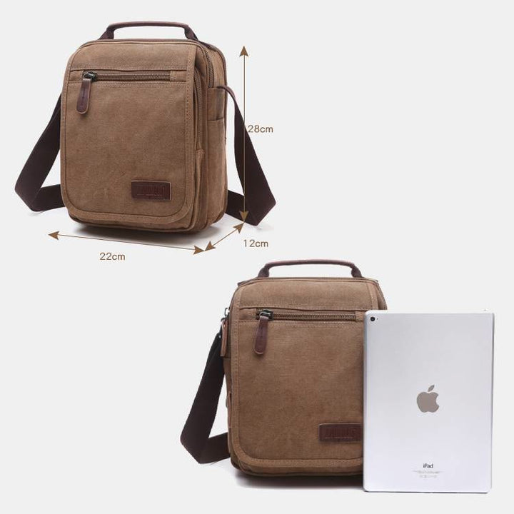 Retro Canvas Messenger Bag Multifunktionale Business Umhängetasche für Herren