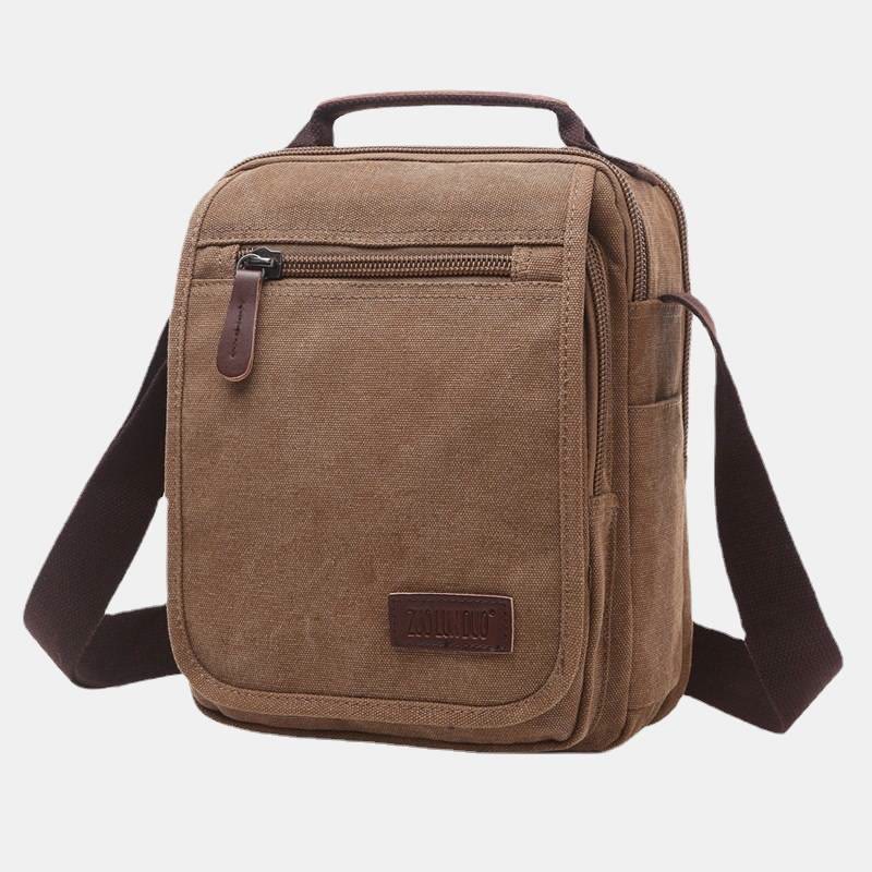 Retro Canvas Messenger Bag Multifunktionale Business Umhängetasche für Herren
