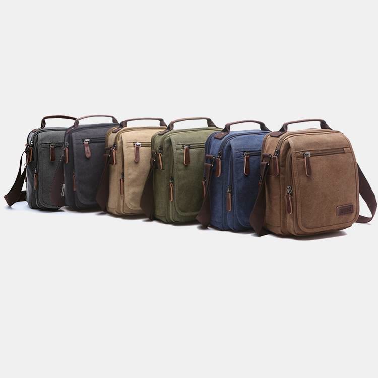 Retro Canvas Messenger Bag Multifunktionale Business Umhängetasche für Herren