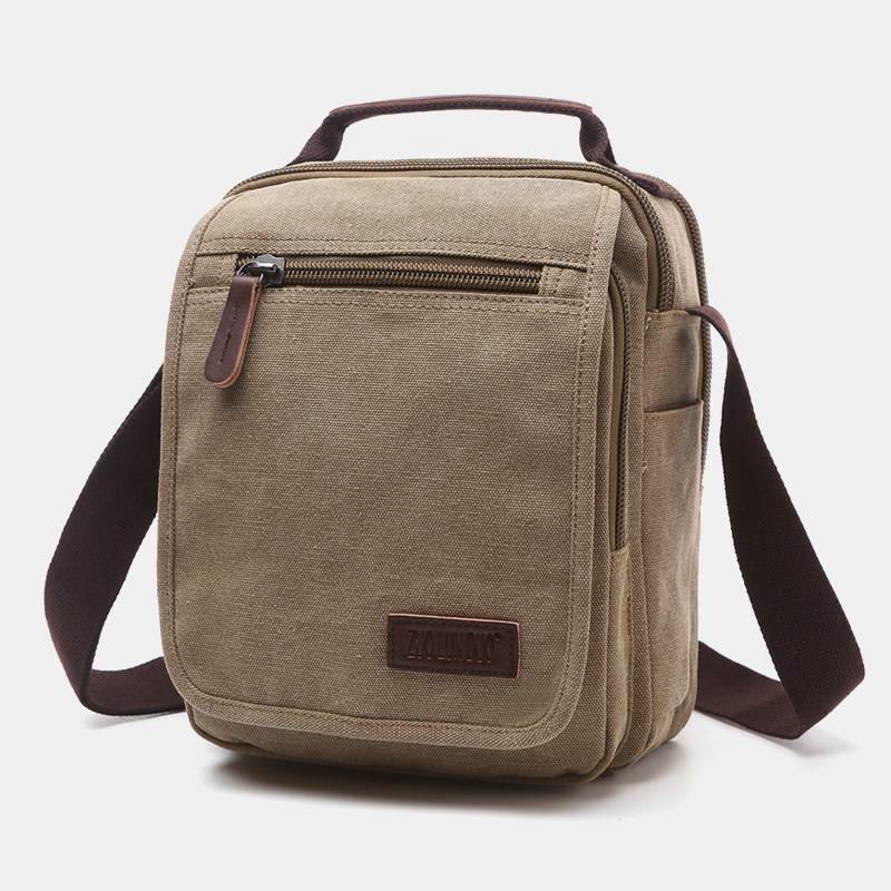 Retro Canvas Messenger Bag Multifunktionale Business Umhängetasche für Herren