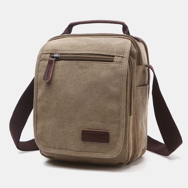 Retro Canvas Messenger Bag Multifunktionale Business Umhängetasche für Herren