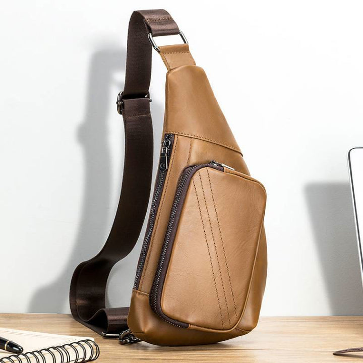 Kleine Schultertasche aus echtem Leder, Umhängetasche, Brusttasche