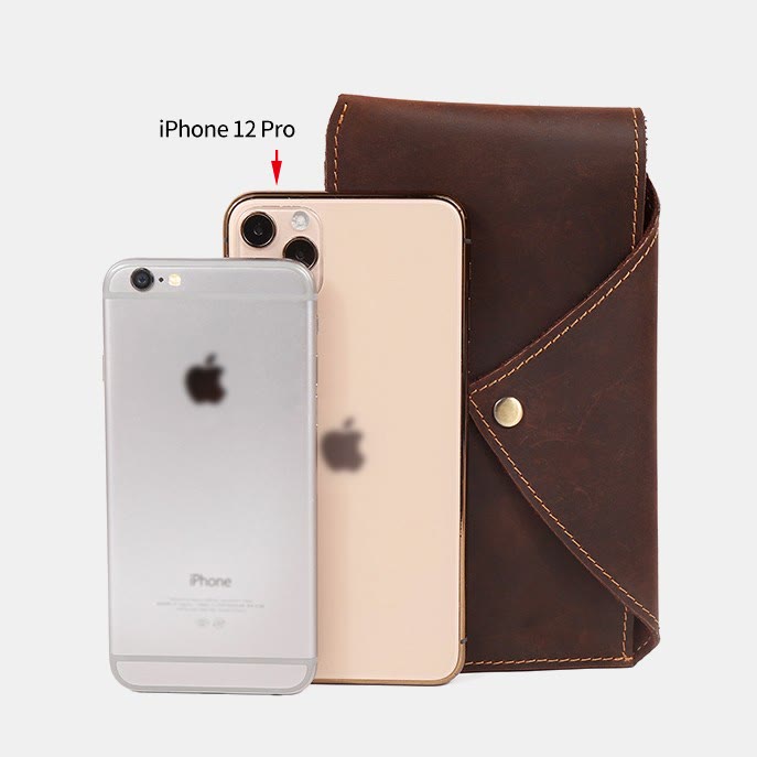 Horizontale magnetische Telefon-Gürteltasche aus Leder