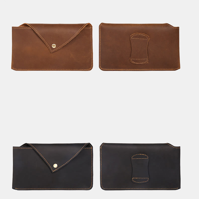 Horizontale magnetische Telefon-Gürteltasche aus Leder