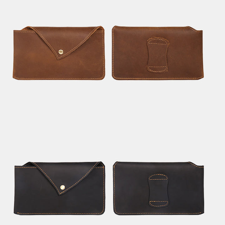 Horizontale magnetische Telefon-Gürteltasche aus Leder