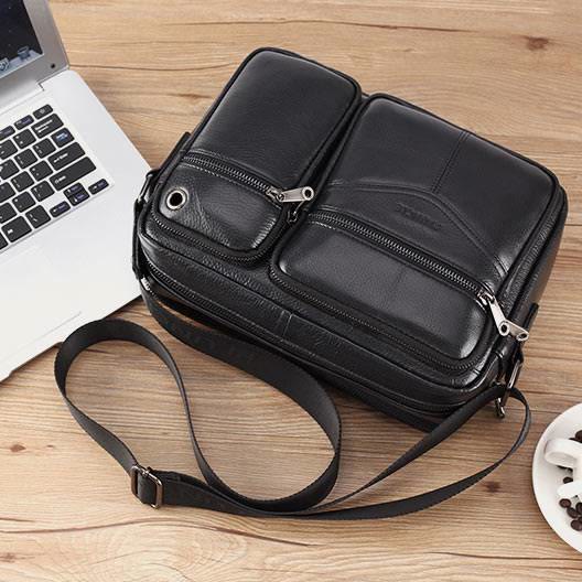 Messenger Bag für Herren, Business, einfarbig, geräumige Umhängetasche
