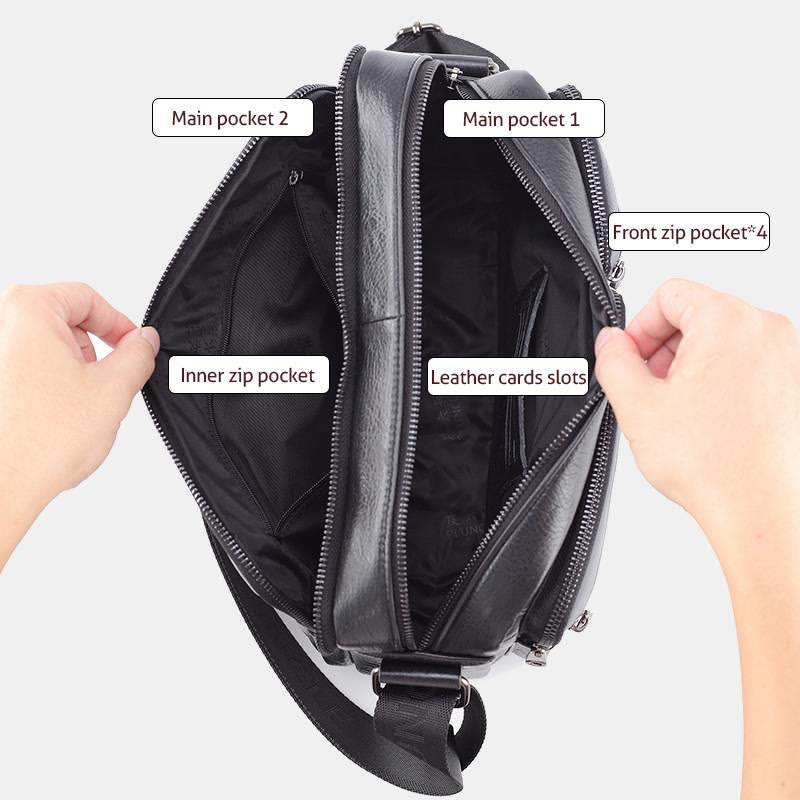 Messenger Bag für Herren, Business, einfarbig, geräumige Umhängetasche