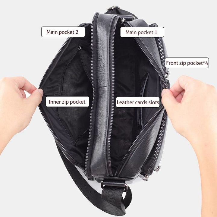 Messenger Bag für Herren, Business, einfarbig, geräumige Umhängetasche