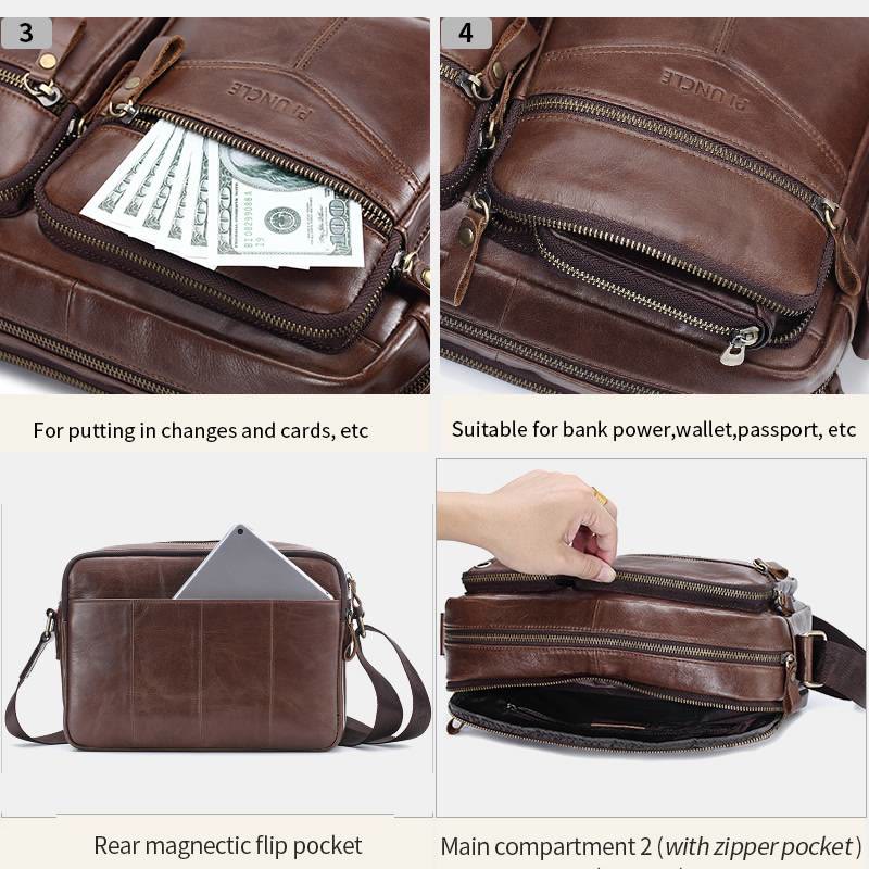 Messenger Bag für Herren, Business, einfarbig, geräumige Umhängetasche