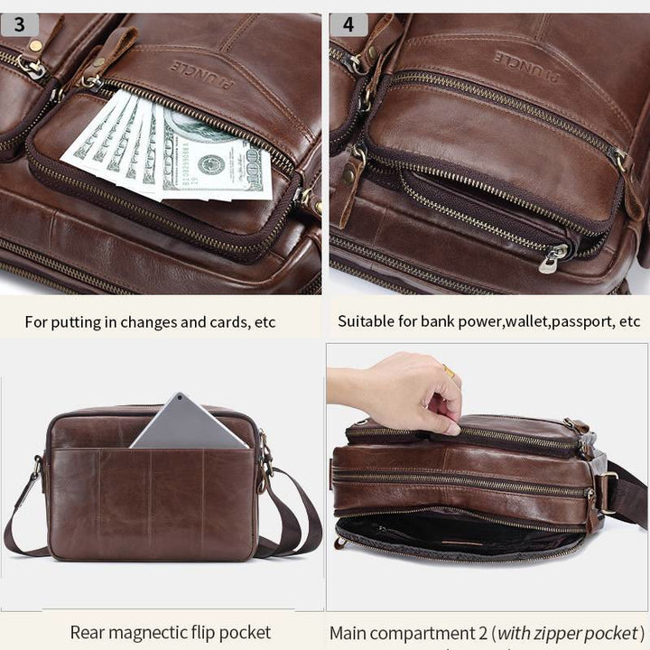 Messenger Bag für Herren, Business, einfarbig, geräumige Umhängetasche