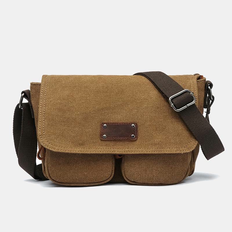 Kleine Umhängetasche aus Segeltuch im Vintage-Stil für Herren