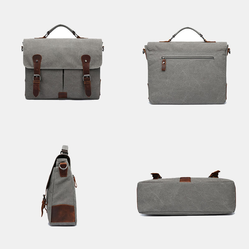 Canvas Messenger Bag 13 Zoll Laptop Schultertasche Crossbody Geldbörse