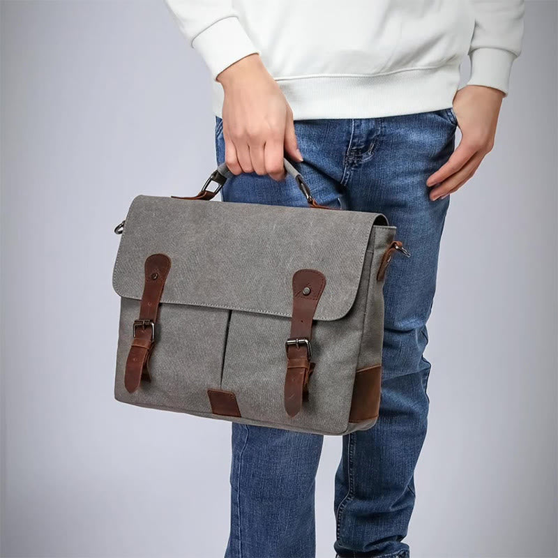 Canvas Messenger Bag 13 Zoll Laptop Schultertasche Crossbody Geldbörse