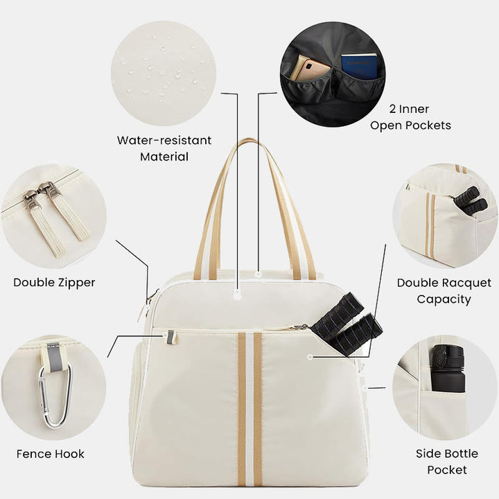 Funktionelle Pickleball-Umhängetasche, umwandelbarer Rucksack mit Schuhfach