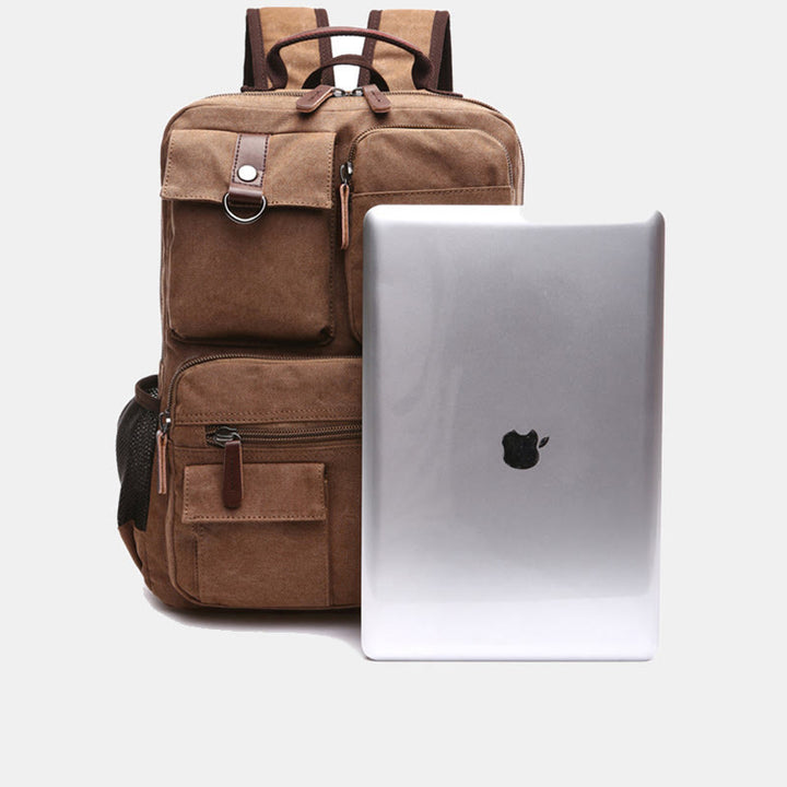 Retro-Rucksack mit mehreren Taschen, Schultasche, Büchertasche, Reise-Tagesrucksack, Laptoptasche