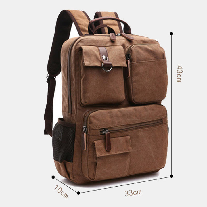 Retro-Rucksack mit mehreren Taschen, Schultasche, Büchertasche, Reise-Tagesrucksack, Laptoptasche